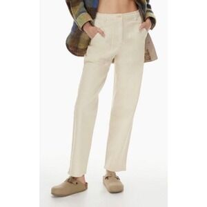 Aritzia Wilfred Free Modern Utility Pants High Rise Straight Leg Size 8 Ecru